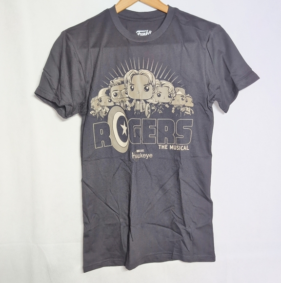 Funko Hawkeye Sz S Rogers The Musical Black Tee Marvel - Picture 2 of 6